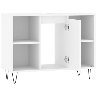 Badkamerkast 80x33x60 cm bewerkt hout wit 2