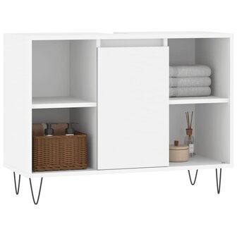 Badkamerkast 80x33x60 cm bewerkt hout wit 3