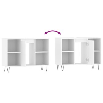 Badkamerkast 80x33x60 cm bewerkt hout wit 9