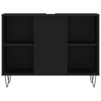 Badkamerkast 80x33x60 cm bewerkt hout zwart 5