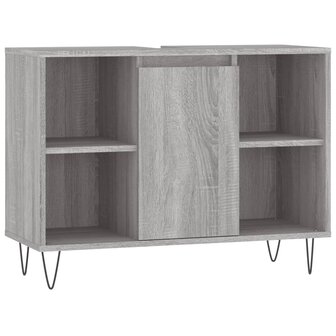 Badkamerkast 80x33x60 cm bewerkt hout grijs sonoma eikenkleurig 2