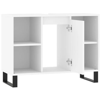 Badkamerkast 80x33x60 cm bewerkt hout wit 5