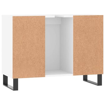 Badkamerkast 80x33x60 cm bewerkt hout wit 8