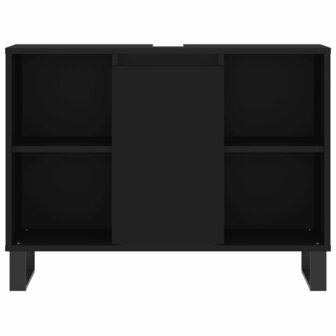 Badkamerkast 80x33x60 cm bewerkt hout zwart 6
