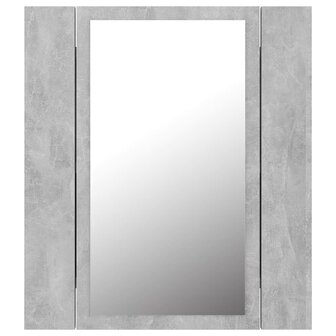 Badkamerkast met spiegel en LED 40x12x45 cm acryl betongrijs 9