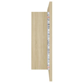Badkamerkast met spiegel LED 80x12x45 acryl sonoma eikenkleurig 10