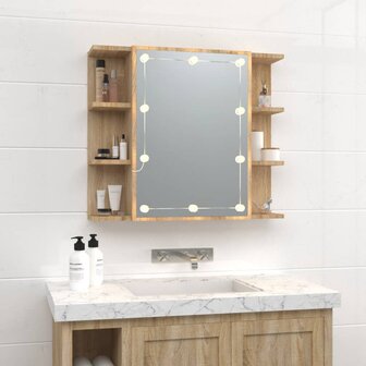 Spiegelkast met LED-verlichting 70x16,5x60 cm sonoma eikenkleur 3