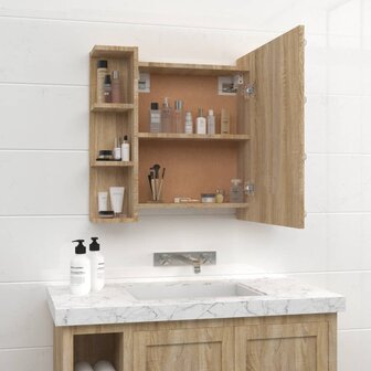 Spiegelkast met LED-verlichting 70x16,5x60 cm sonoma eikenkleur 5