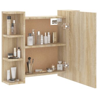 Spiegelkast met LED-verlichting 70x16,5x60 cm sonoma eikenkleur 7