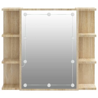 Spiegelkast met LED-verlichting 70x16,5x60 cm sonoma eikenkleur 8