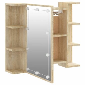 Spiegelkast met LED-verlichting 70x16,5x60 cm sonoma eikenkleur 10