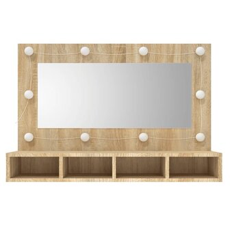 Spiegelkast met LED-verlichting 90x31,5x62 cm sonoma eikenkleur 4