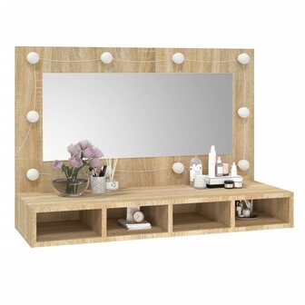 Spiegelkast met LED-verlichting 90x31,5x62 cm sonoma eikenkleur 11