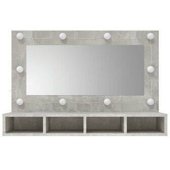 Spiegelkast met LED-verlichting 90x31,5x62 cm betongrijs 4