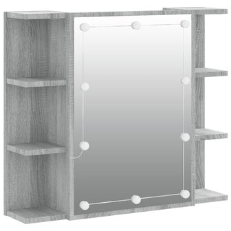 Spiegelkast met LED-verlichting 70x16,5x60 cm grijs sonoma 2