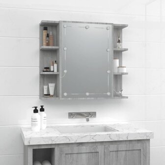 Spiegelkast met LED-verlichting 70x16,5x60 cm grijs sonoma 4