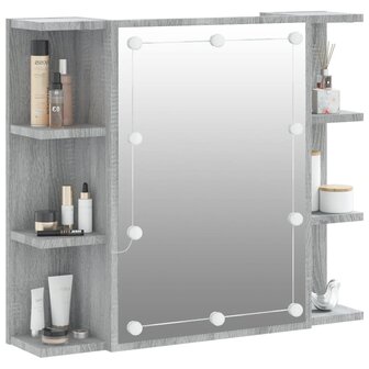 Spiegelkast met LED-verlichting 70x16,5x60 cm grijs sonoma 6