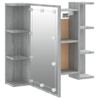 Spiegelkast met LED-verlichting 70x16,5x60 cm grijs sonoma 10