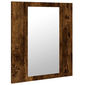 Badkamerspiegelkast LED 40x12x45 cm bewerkt hout gerookt eiken 9