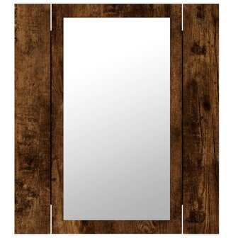 Badkamerspiegelkast LED 40x12x45 cm bewerkt hout gerookt eiken 10