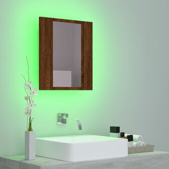 Badkamerspiegelkast LED 40x12x45 cm bewerkt hout bruineiken 4