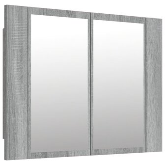 Spiegelkast LED 60x12x45 cm bewerkt hout grijs sonoma eiken 2