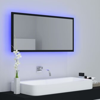 Badkamerspiegel LED 90x8,5x37 cm acryl zwart 11