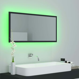 Badkamerspiegel LED 90x8,5x37 cm acryl grijs 10