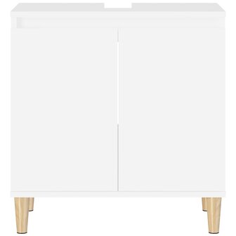 Wastafelkast 58x33x60 cm bewerkt hout wit 6