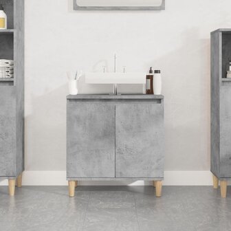 Wastafelkast 58x33x60 cm bewerkt hout betongrijs 1