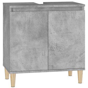 Wastafelkast 58x33x60 cm bewerkt hout betongrijs 2