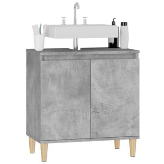Wastafelkast 58x33x60 cm bewerkt hout betongrijs 4