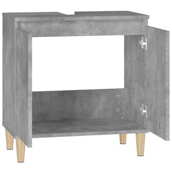 Wastafelkast 58x33x60 cm bewerkt hout betongrijs 7