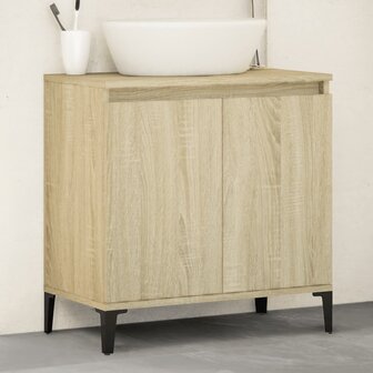 Wastafelkast 58x33x60 cm bewerkt hout sonoma eikenkleurig 1