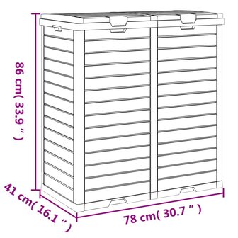 Vuilnisbak voor buiten 78x41x86 cm polypropeen lichtbruin 10