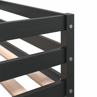 Kinderhoogslaper met tunnel 90x190 cm grenenhout wit en zwart 12