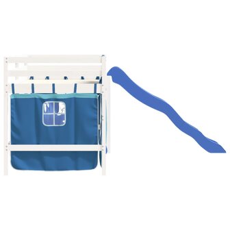 Kinderhoogslaper met gordijnen 80x200 cm grenenhout blauw 6
