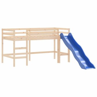 Kinderhoogslaper met tunnel 80x200 cm grenenhout wit en zwart 10
