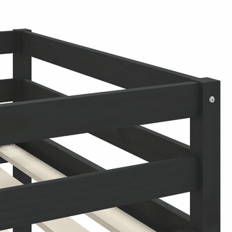 Kinderhoogslaper met tunnel 90x200 cm grenenhout wit en zwart 10
