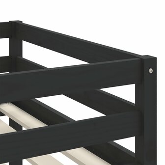 Kinderhoogslaper met tunnel 90x190 cm grenenhout wit en zwart 10