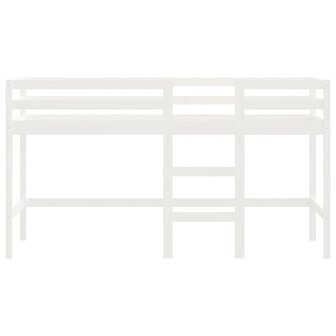 Kinderhoogslaper met ladder 80x200 cm massief grenenhout wit 5
