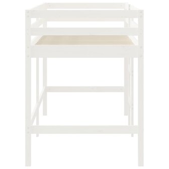 Kinderhoogslaper met ladder 80x200 cm massief grenenhout wit 6