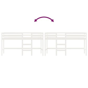 Kinderhoogslaper met ladder 80x200 cm massief grenenhout wit 8