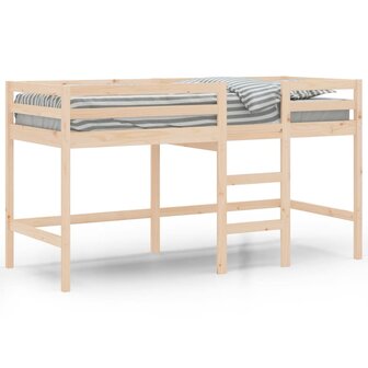 Kinderhoogslaper met ladder 90x200 cm massief grenenhout 2