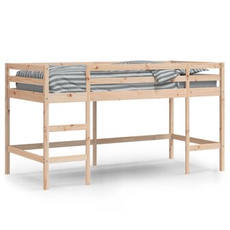 Kinderhoogslaper met ladder 90x200 cm massief grenenhout 3