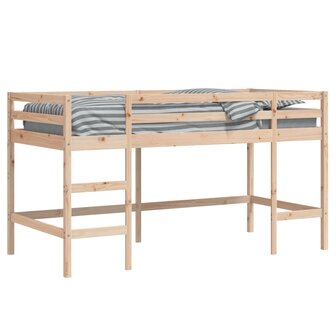Kinderhoogslaper met ladder 90x200 cm massief grenenhout 4