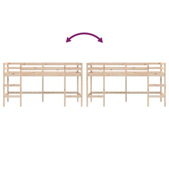 Kinderhoogslaper met ladder 90x200 cm massief grenenhout 8