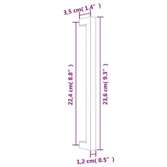 Handvatten 5 st 224 mm roestvrij staal zwart 8