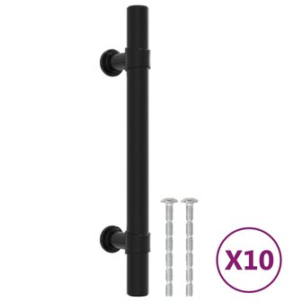Handvatten 10 st 96 mm roestvrij staal zwart 2