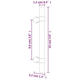 Handvatten 10 st 96 mm roestvrij staal zwart 8